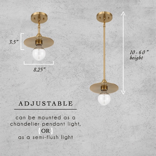 Hello Honey® Daisy Brushed Gold Mini Modern Exposed Bulb Metal Ceiling Light